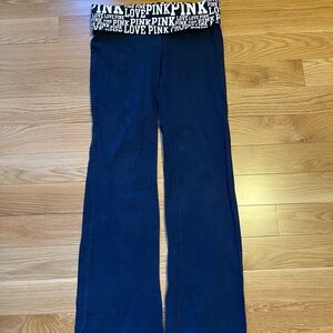 PINK by Victoria's Secret Navy Yoga Flare Pants with Logo Waistband